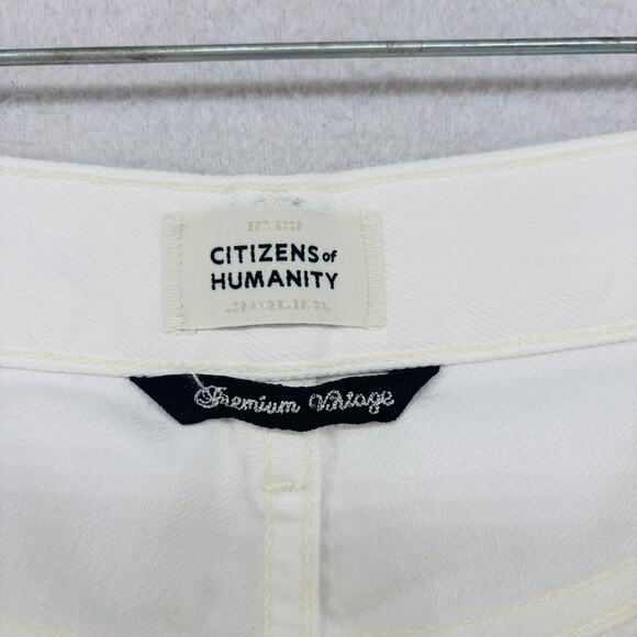 CITIZENS OF HUMANITY Jeans 29 Charlotte High Rise Straight Buttonfly White USA - Picture 7 of 16